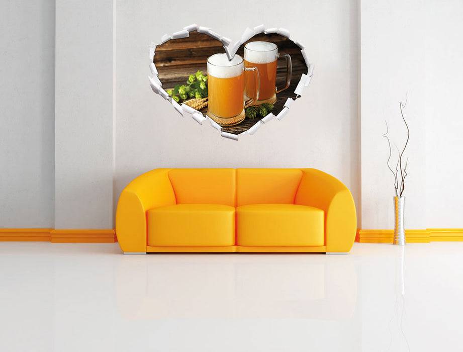 Pixxprint Köstliches Bier mit Hopfenblüten, 3D Wandtattoo Heißer Verkauf