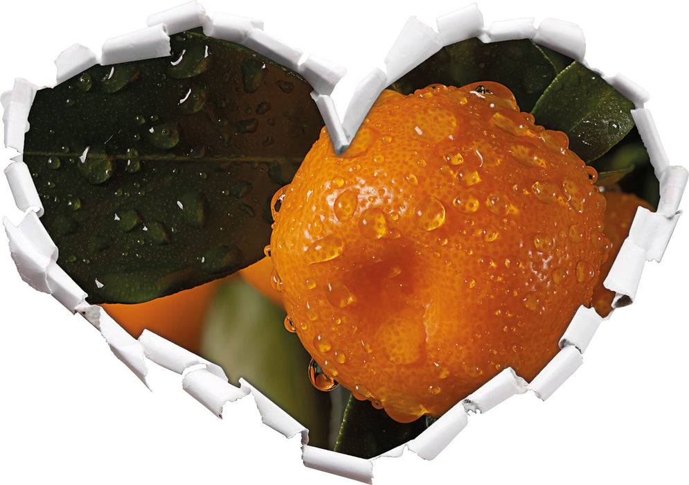 Pixxprint Saftige frische Orange, 3D Wandtattoo Neueste Mode
