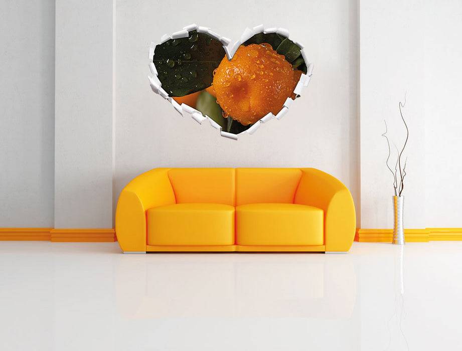 Pixxprint Saftige frische Orange, 3D Wandtattoo Neueste Mode