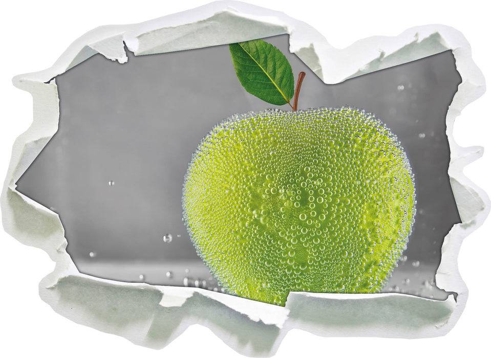 Pixxprint Grüner leckerer Apfel im Wasser, 3D Wandtattoo Online Outlet
