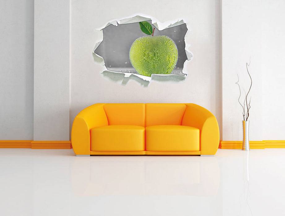 Pixxprint Grüner leckerer Apfel im Wasser, 3D Wandtattoo Online Outlet