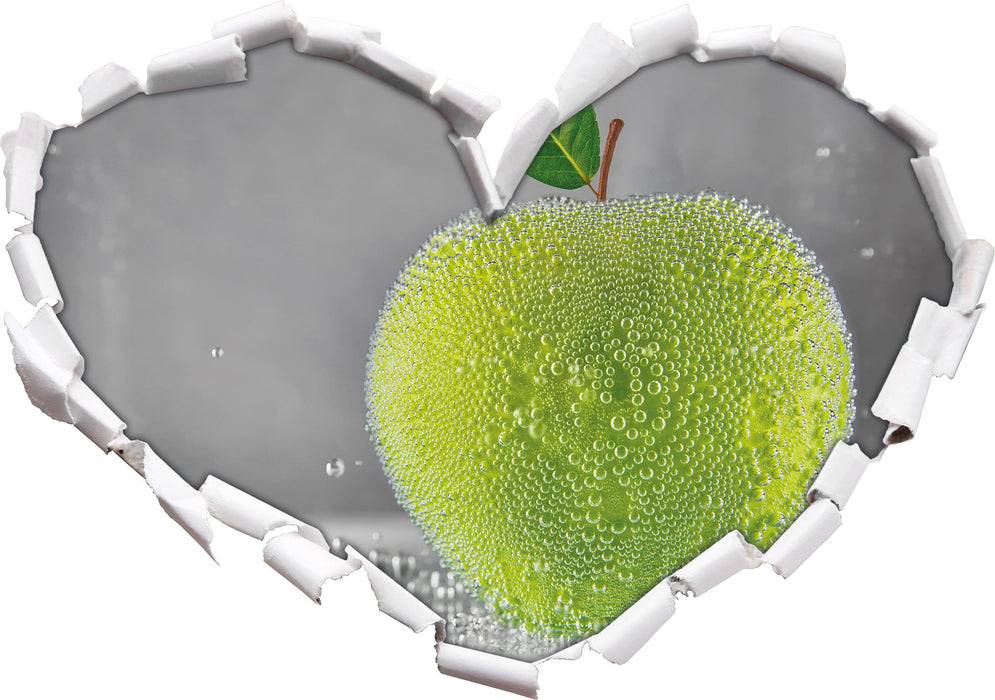 Pixxprint Grüner leckerer Apfel im Wasser, 3D Wandtattoo Online Outlet
