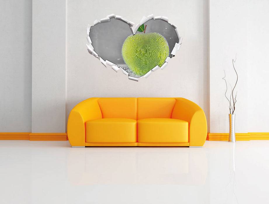 Pixxprint Grüner leckerer Apfel im Wasser, 3D Wandtattoo Online Outlet
