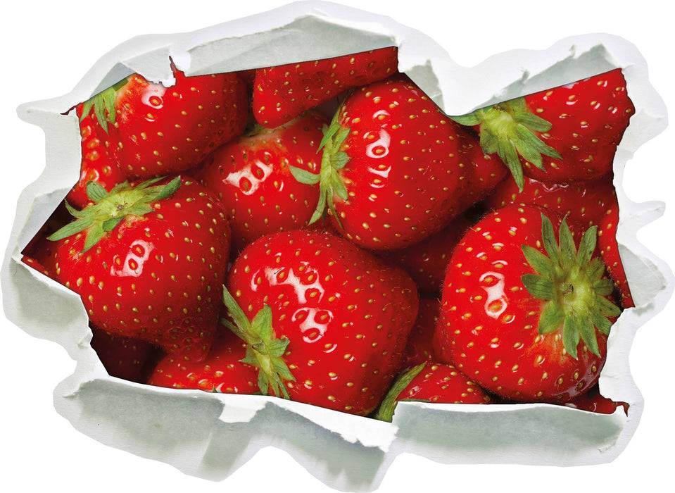 Pixxprint Leckere frische Erdbeeren, 3D Wandtattoo