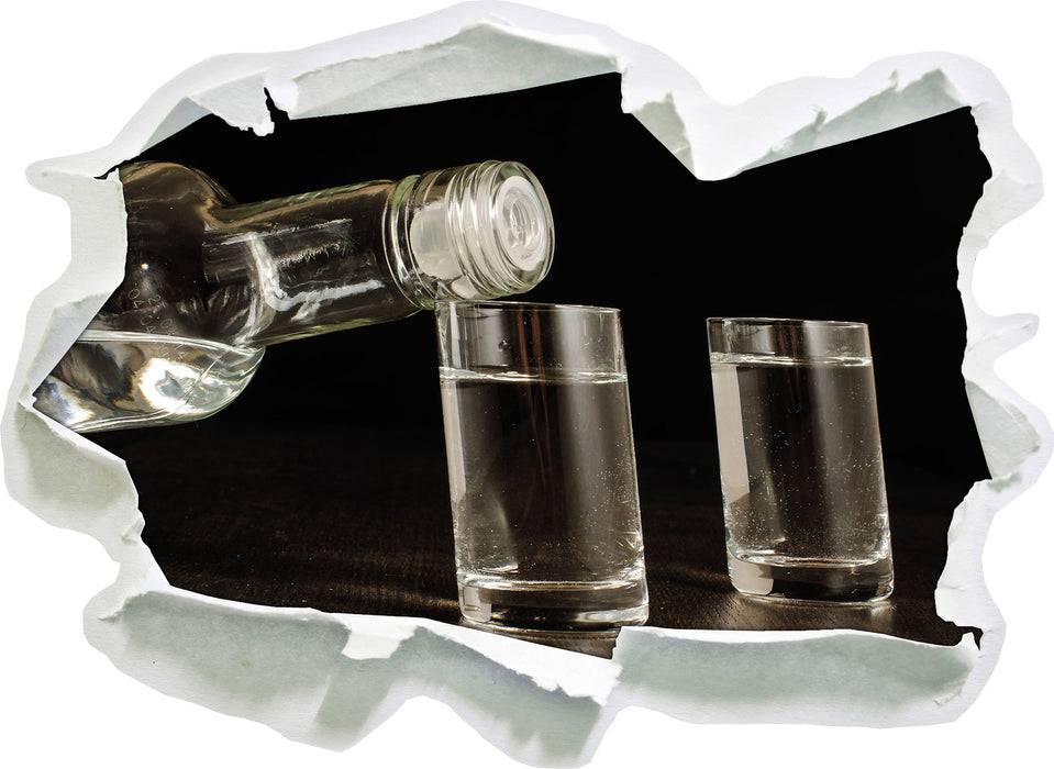 Pixxprint Vodka wird eingeschenkt, 3D Wandtattoo