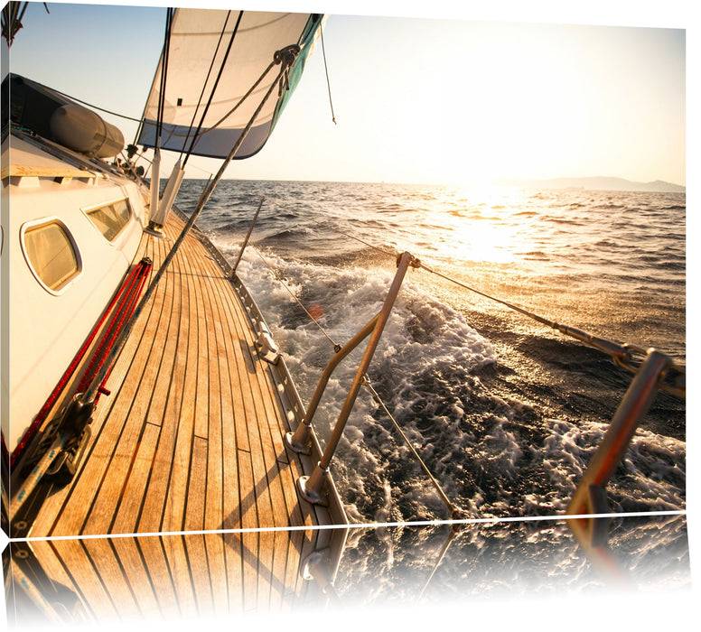 Pixxprint Segelboot im Meer, Leinwandbild Neueste Stile