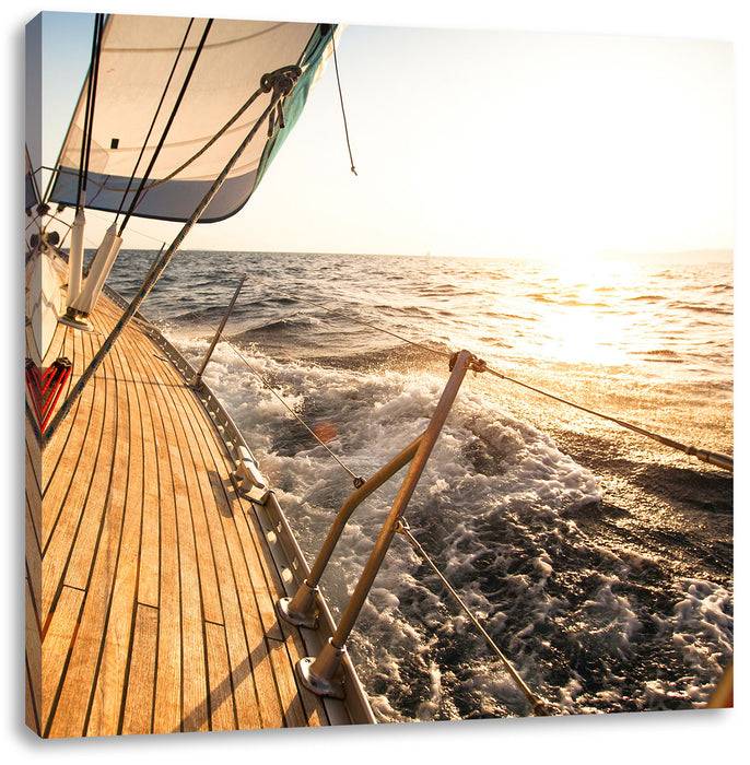 Pixxprint Segelboot im Meer, Leinwandbild Neueste Stile
