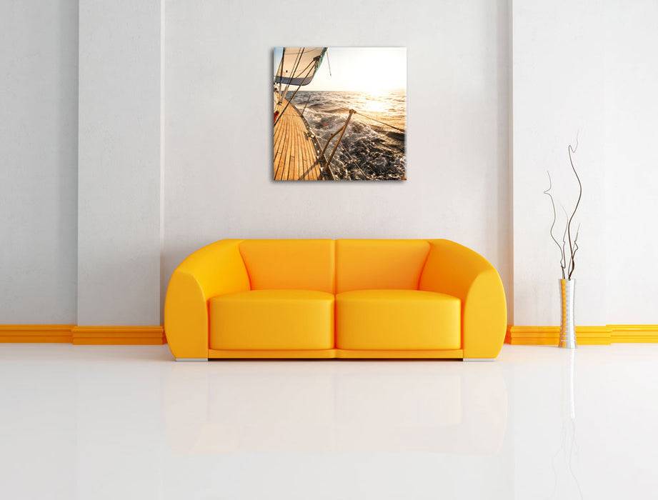 Pixxprint Segelboot im Meer, Leinwandbild Neueste Stile
