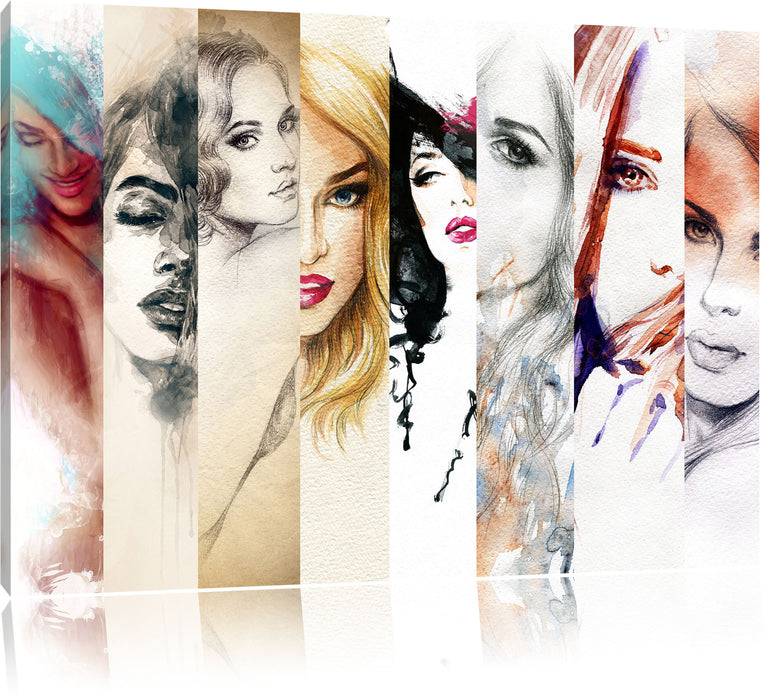 Pixxprint Haar Frisuren, Leinwandbild