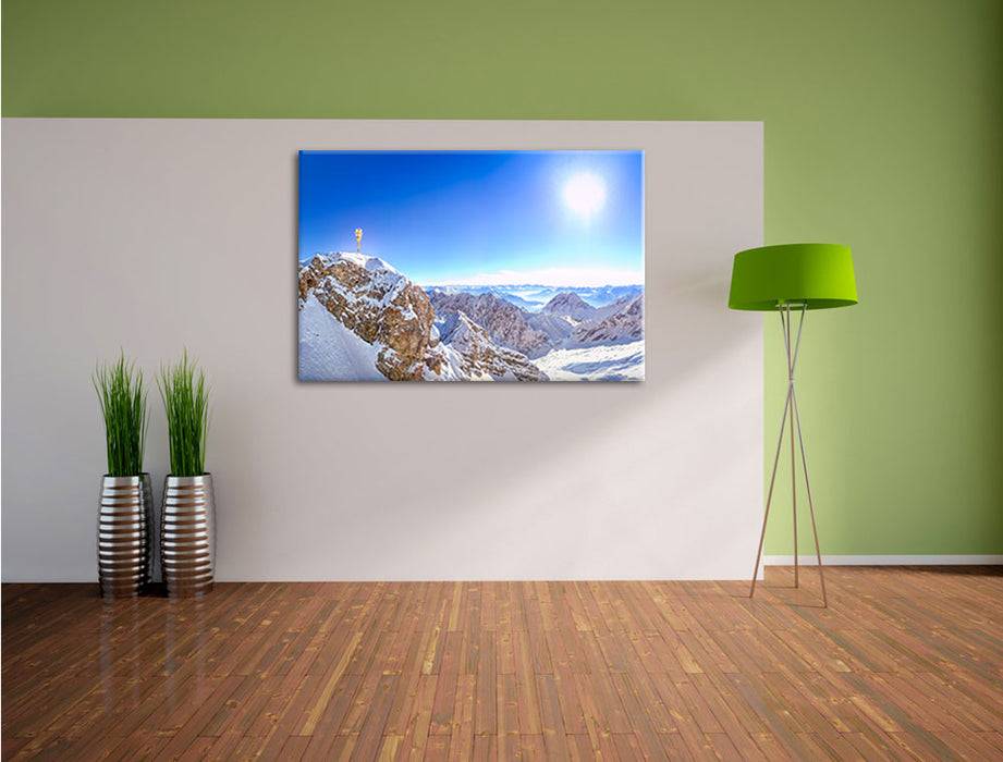 Pixxprint Zugspitze im Sonnenlicht, Leinwandbild Bis zu 60% Rabatt
