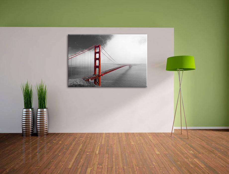 Pixxprint Golden Gate Bridge USA, Leinwandbild Nur für heute