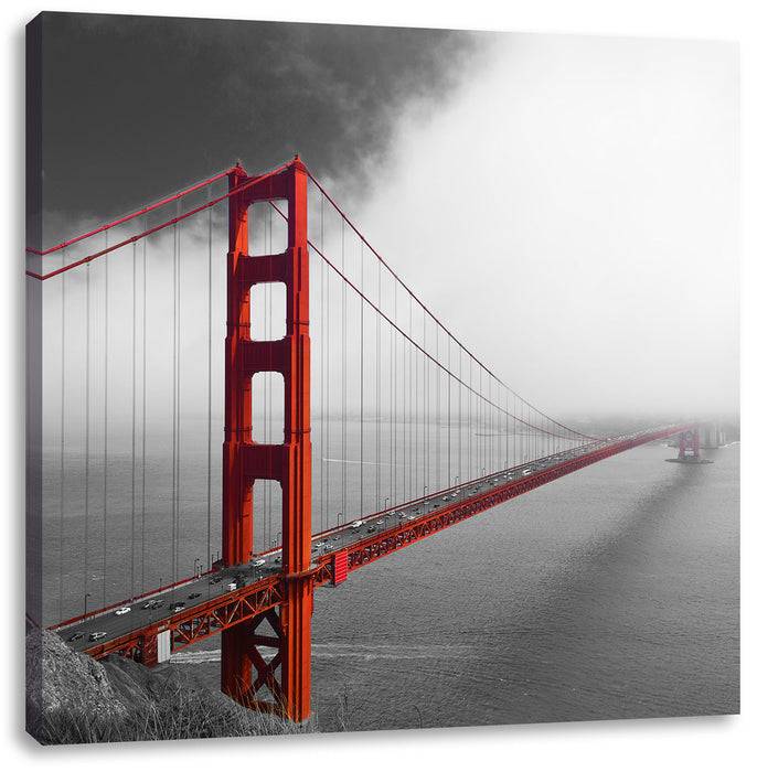 Pixxprint Golden Gate Bridge USA, Leinwandbild Nur für heute