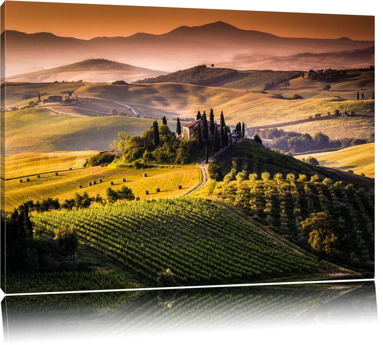 Pixxprint Wunderschöne Landschaft Toskana, Leinwandbild Bis zu 55% Rabatt
