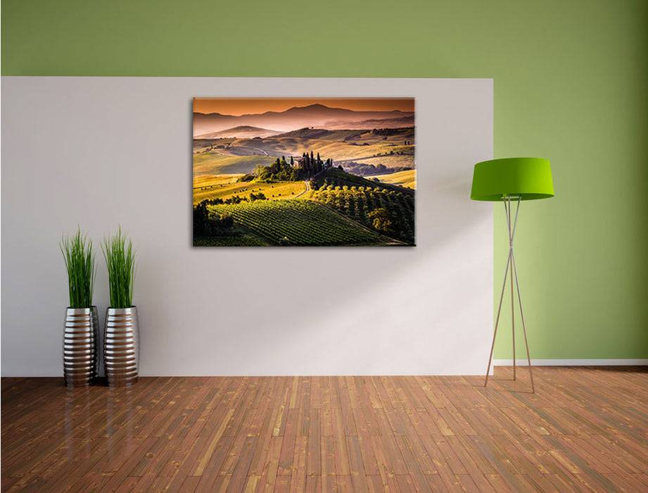 Pixxprint Wunderschöne Landschaft Toskana, Leinwandbild Bis zu 55% Rabatt