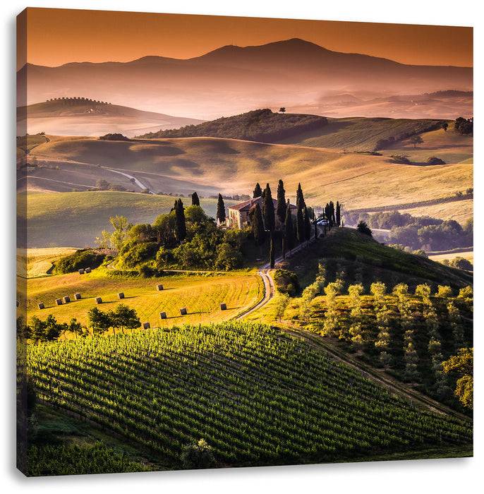 Pixxprint Wunderschöne Landschaft Toskana, Leinwandbild Bis zu 55% Rabatt
