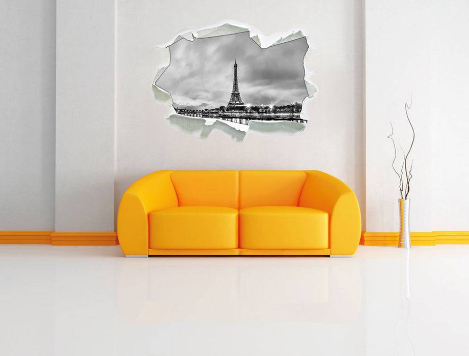Pixxprint Eifelturm Paris bei Nacht B&W, 3D Wandtattoo Black Friday Preise