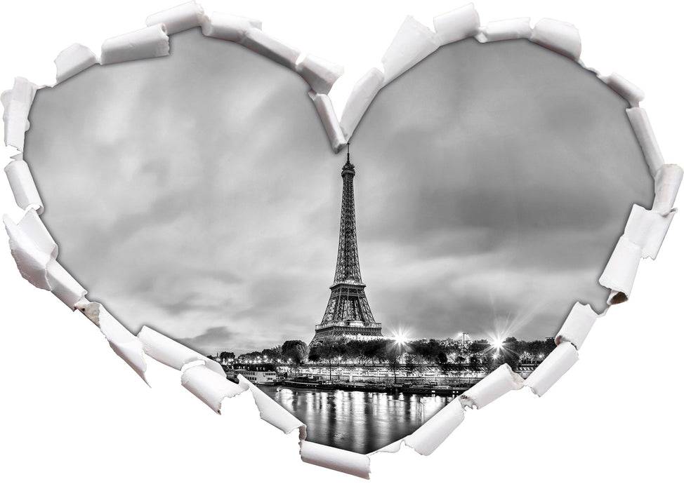 Pixxprint Eifelturm Paris bei Nacht B&W, 3D Wandtattoo Black Friday Preise