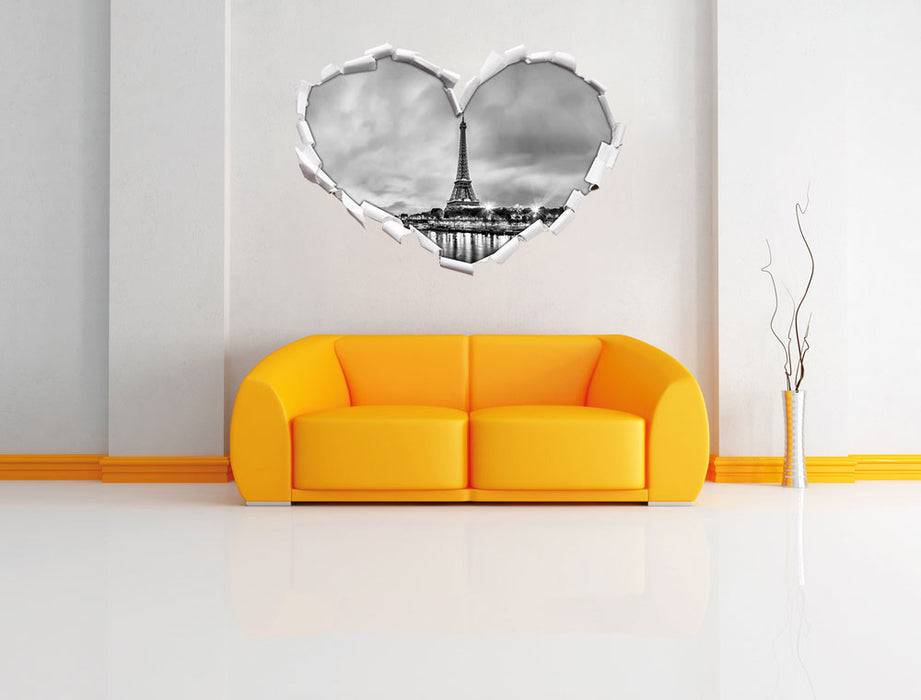 Pixxprint Eifelturm Paris bei Nacht B&W, 3D Wandtattoo Black Friday Preise