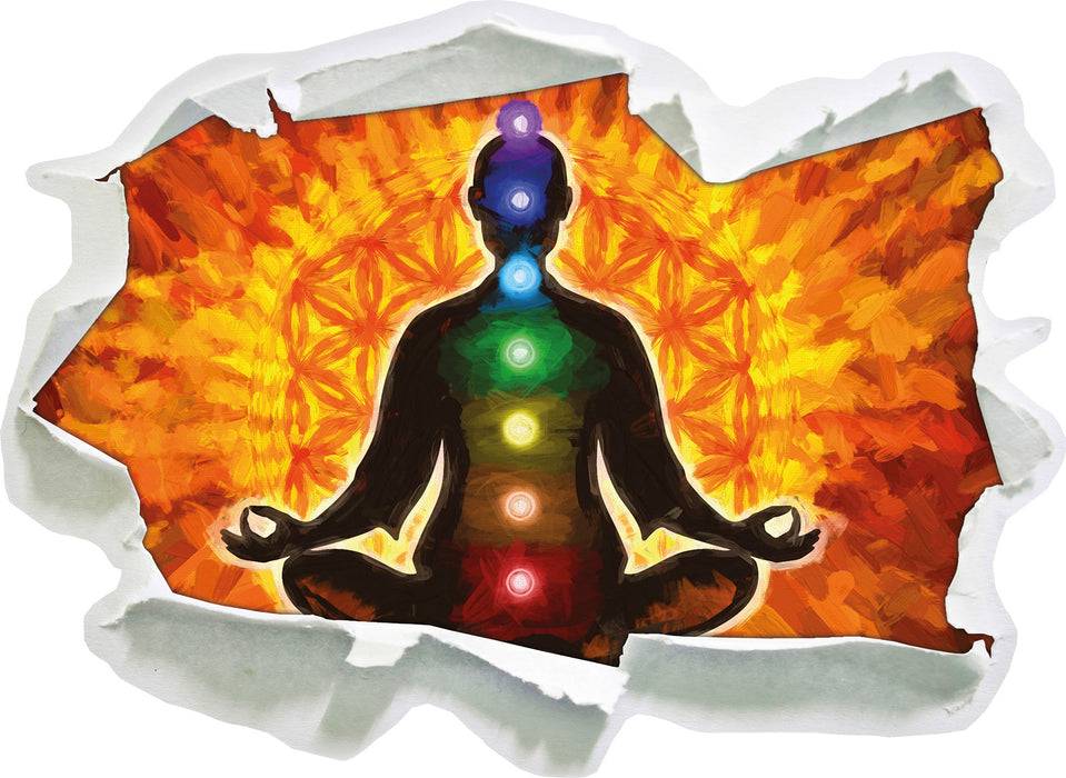 Pixxprint Meditation mit den 7 Chakren Kunst, 3D Wandtattoo Online