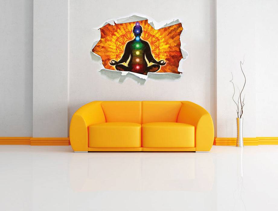 Pixxprint Meditation mit den 7 Chakren Kunst, 3D Wandtattoo Online