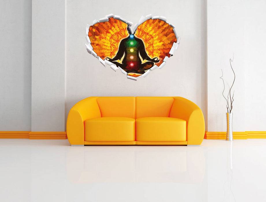 Pixxprint Meditation mit den 7 Chakren Kunst, 3D Wandtattoo Online