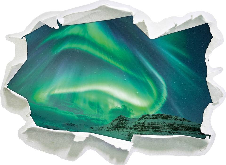Pixxprint Nordlichter über Island, 3D Wandtattoo im Angebot