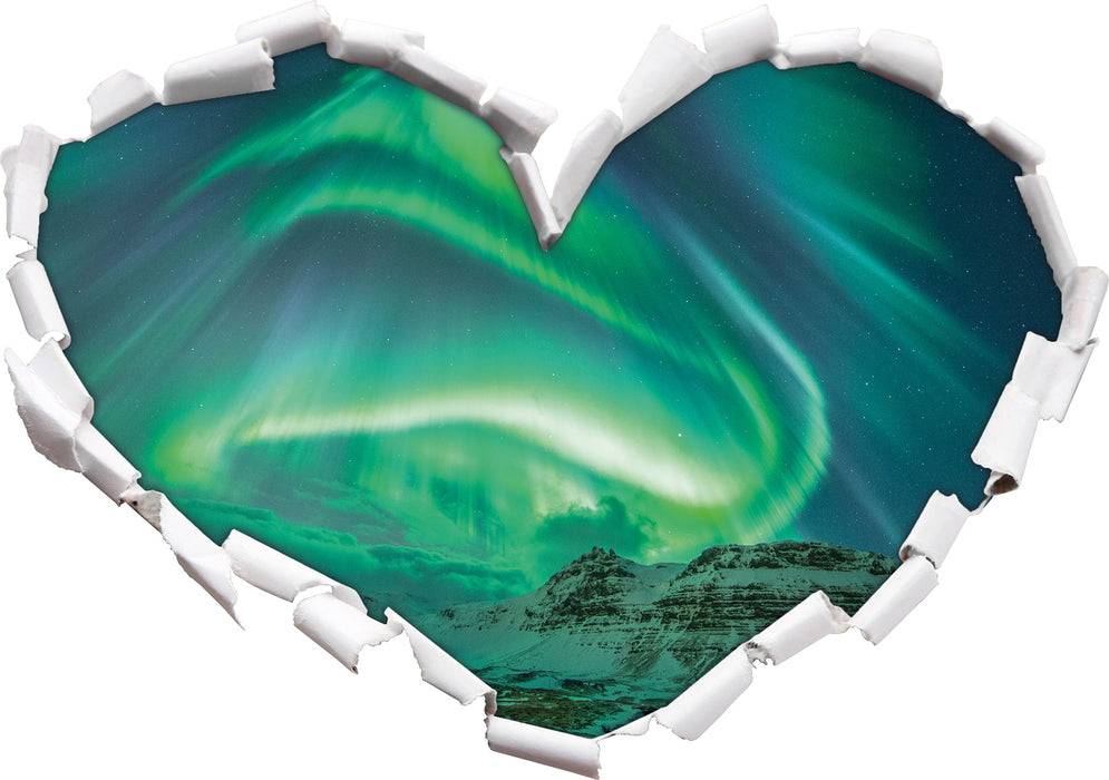 Pixxprint Nordlichter über Island, 3D Wandtattoo im Angebot
