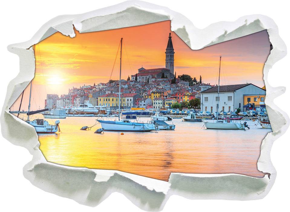Pixxprint Kroatische kleine Hafenstadt, 3D Wandtattoo Günstiger Verkauf