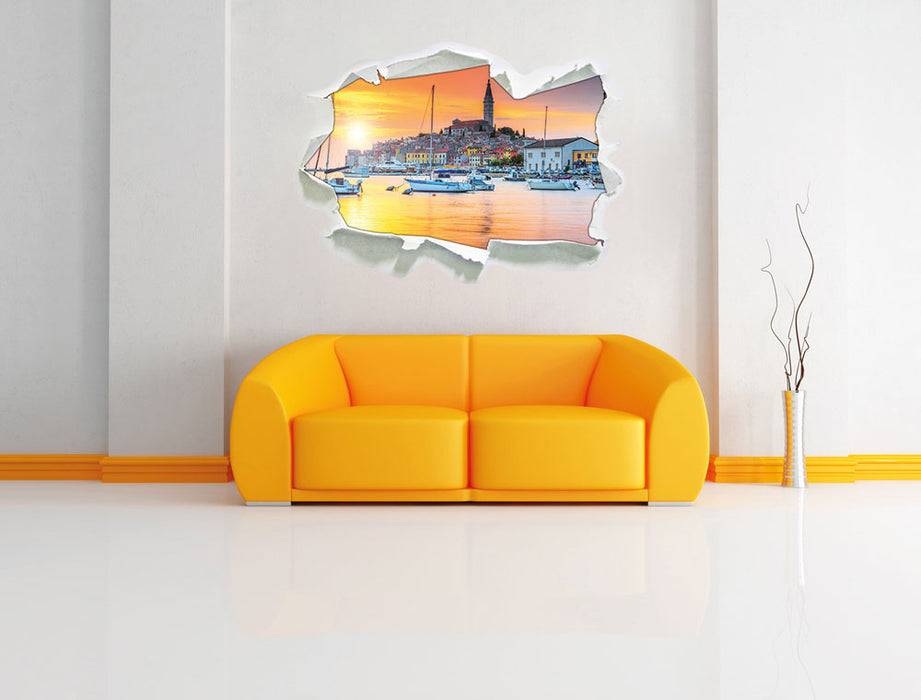 Pixxprint Kroatische kleine Hafenstadt, 3D Wandtattoo Günstiger Verkauf