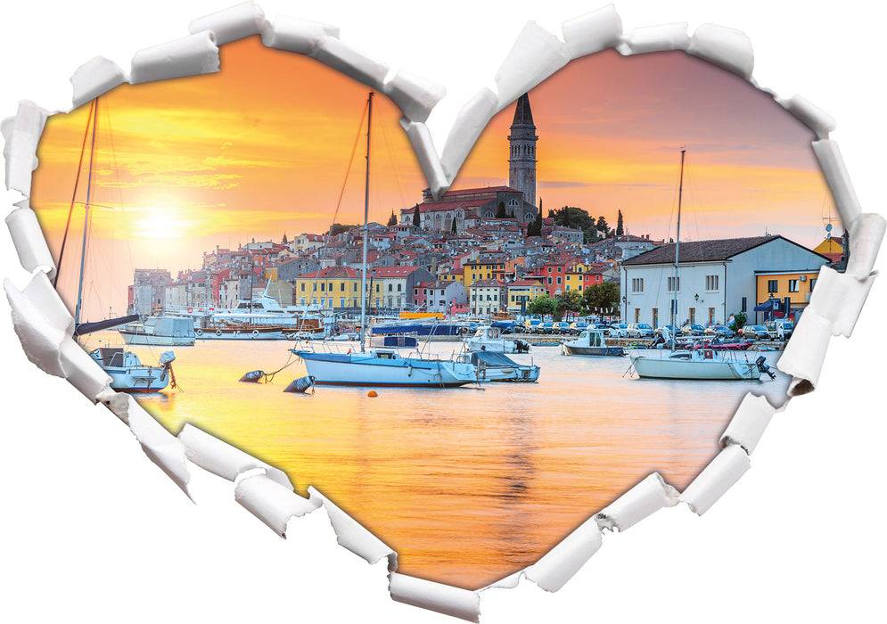 Pixxprint Kroatische kleine Hafenstadt, 3D Wandtattoo Günstiger Verkauf