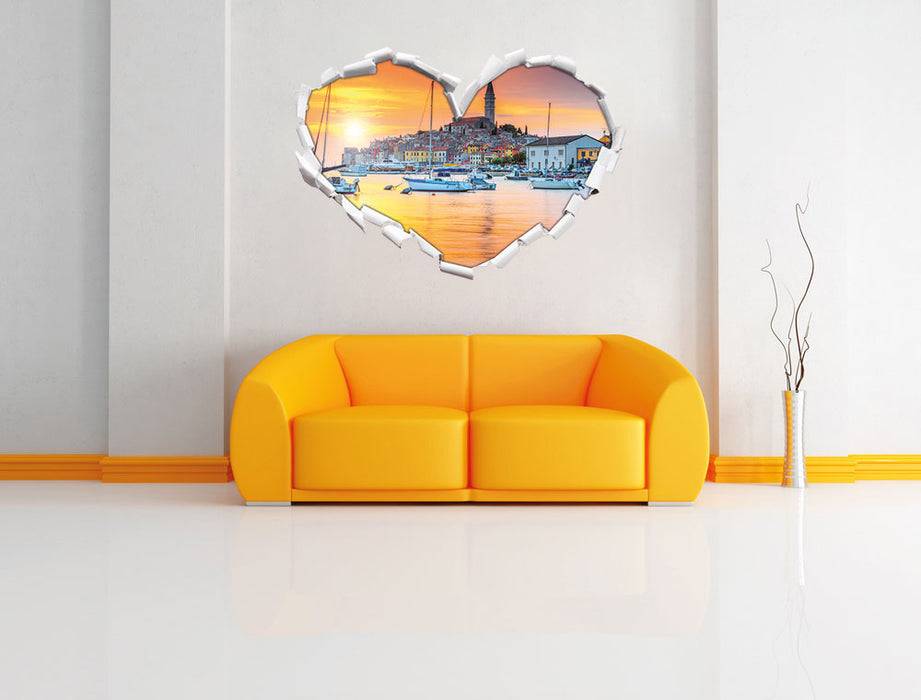 Pixxprint Kroatische kleine Hafenstadt, 3D Wandtattoo Günstiger Verkauf