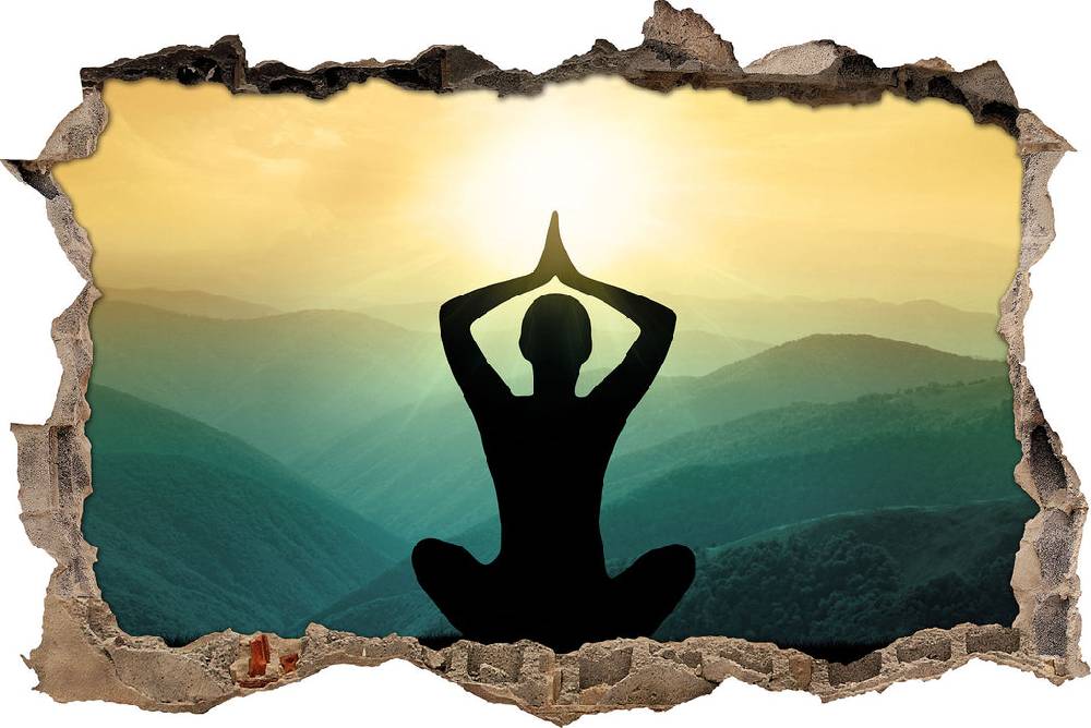 Pixxprint Yoga und Meditation, 3D Wandtattoo