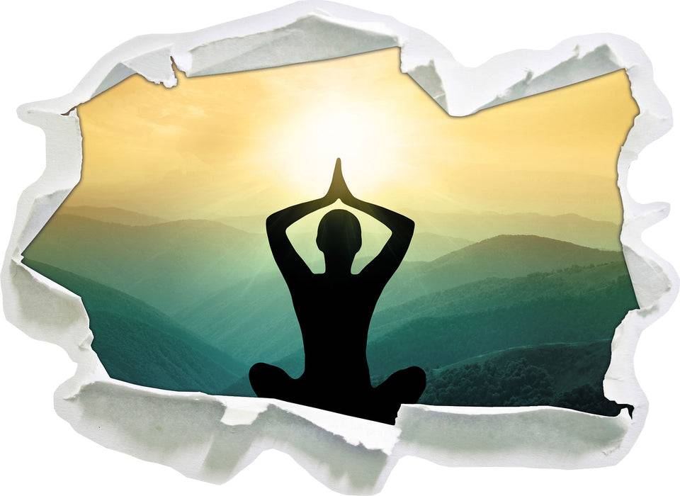Pixxprint Yoga und Meditation, 3D Wandtattoo Kostenloser Versand
