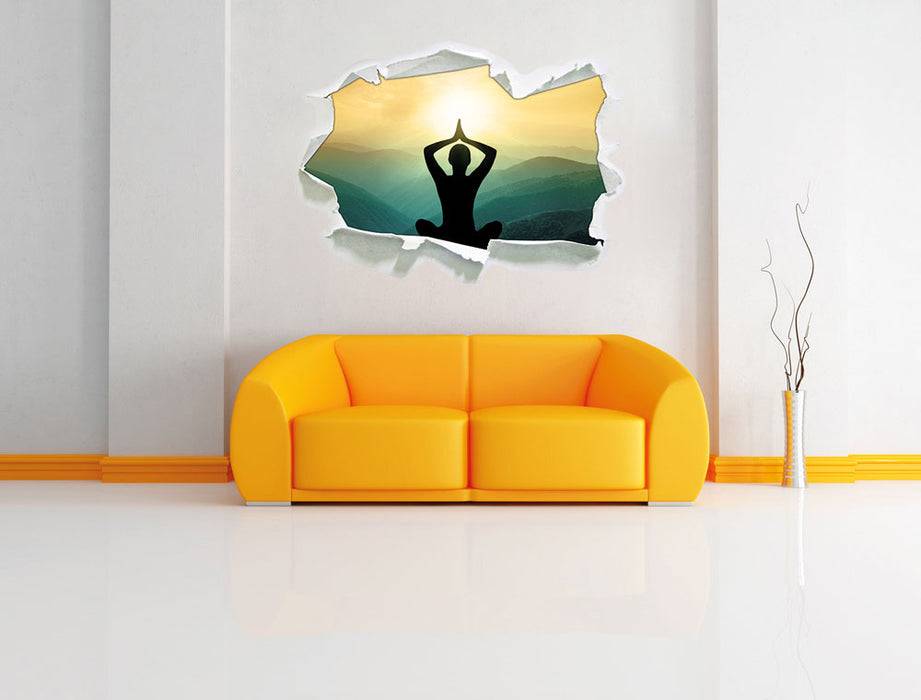 Pixxprint Yoga und Meditation, 3D Wandtattoo Kostenloser Versand