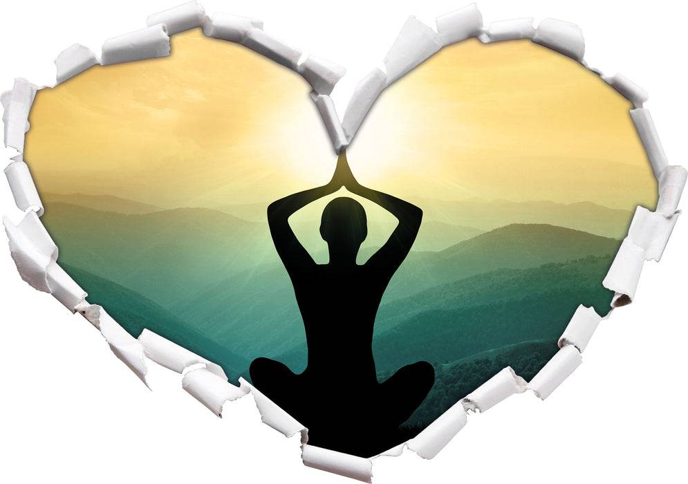 Pixxprint Yoga und Meditation, 3D Wandtattoo Kostenloser Versand