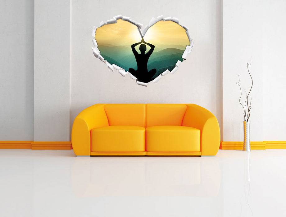 Pixxprint Yoga und Meditation, 3D Wandtattoo Kostenloser Versand