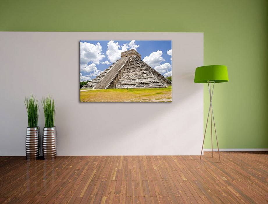Pixxprint Maya Pyramide in Mexico, Leinwandbild Fabrik Onlineshop