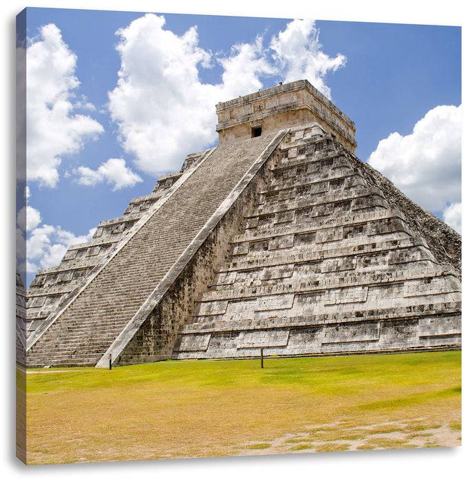 Pixxprint Maya Pyramide in Mexico, Leinwandbild Fabrik Onlineshop