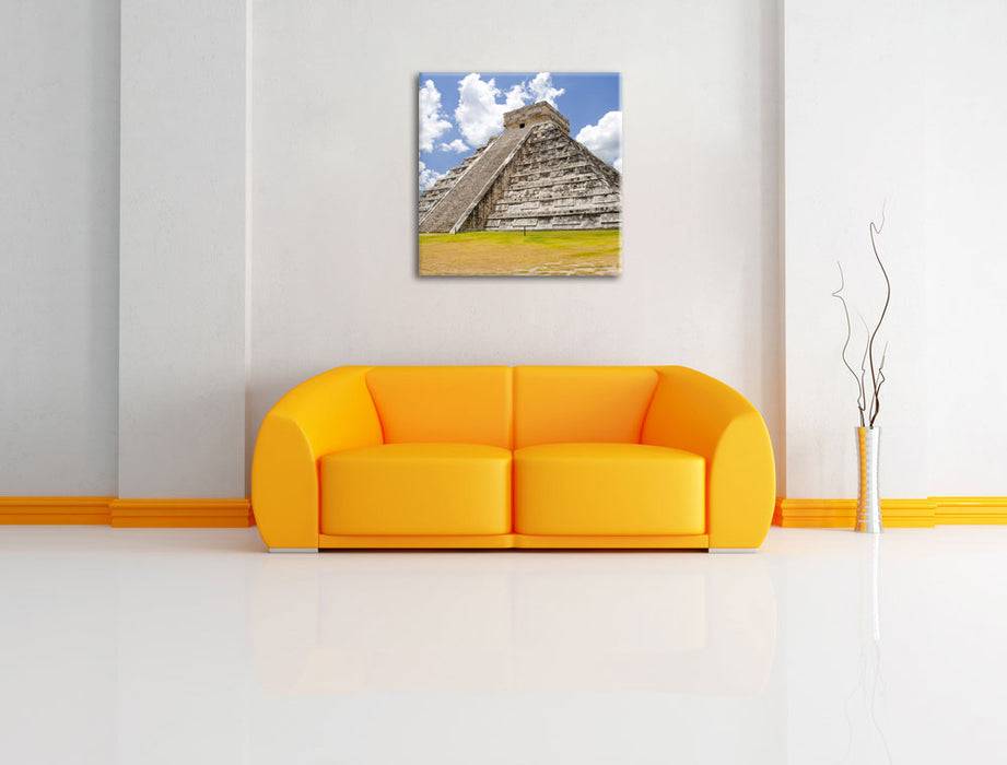 Pixxprint Maya Pyramide in Mexico, Leinwandbild Fabrik Onlineshop