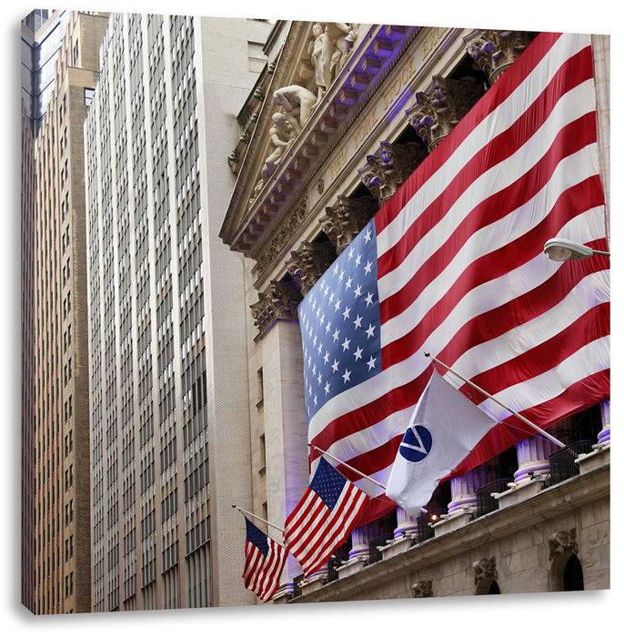 Pixxprint Amerikanische Flagge in New York, Leinwandbild Rabatt