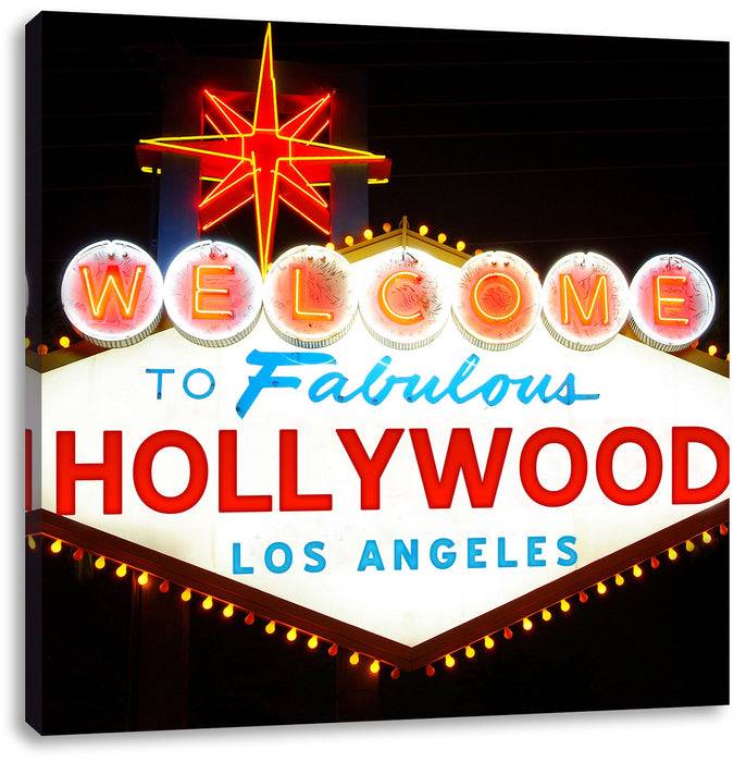 Pixxprint Hollywood Ortseingangsschild, Leinwandbild Großer Ausverkauf