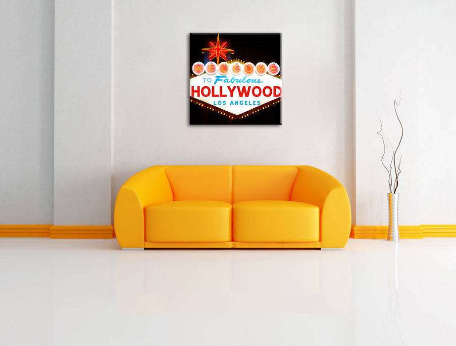 Pixxprint Hollywood Ortseingangsschild, Leinwandbild Großer Ausverkauf