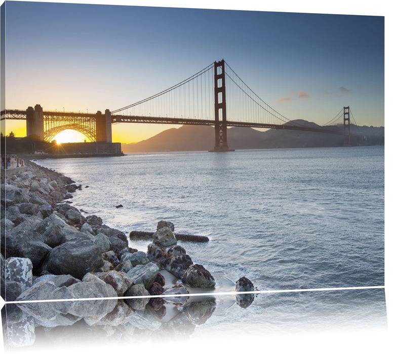 Pixxprint Imposante Golden Gate Bridge, Leinwandbild Begrenztes Angebot