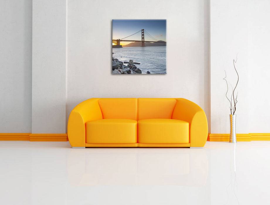 Pixxprint Imposante Golden Gate Bridge, Leinwandbild Begrenztes Angebot