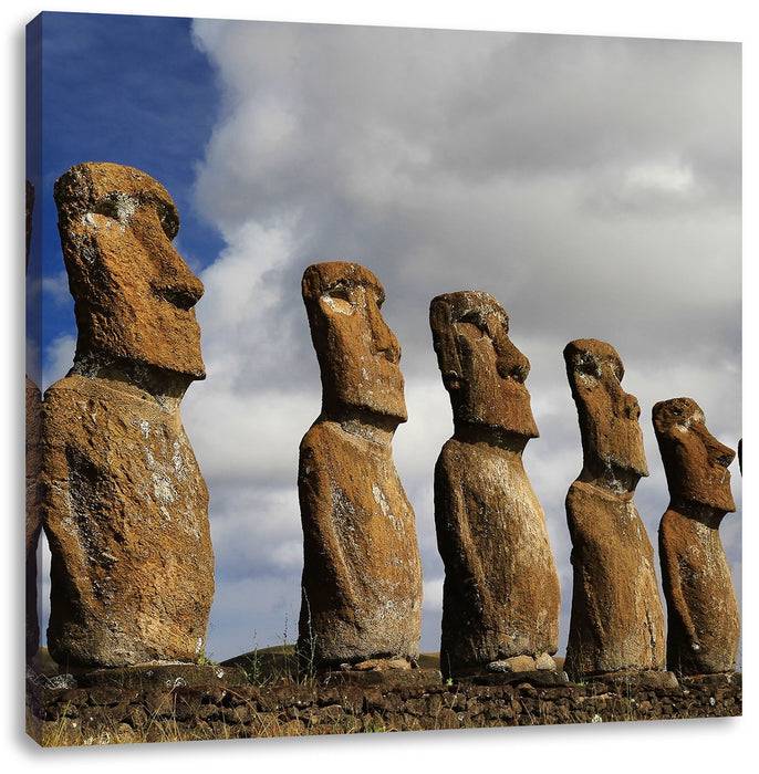 Pixxprint Moai Statuen auf den Osterinseln, Leinwandbild Online Shopping