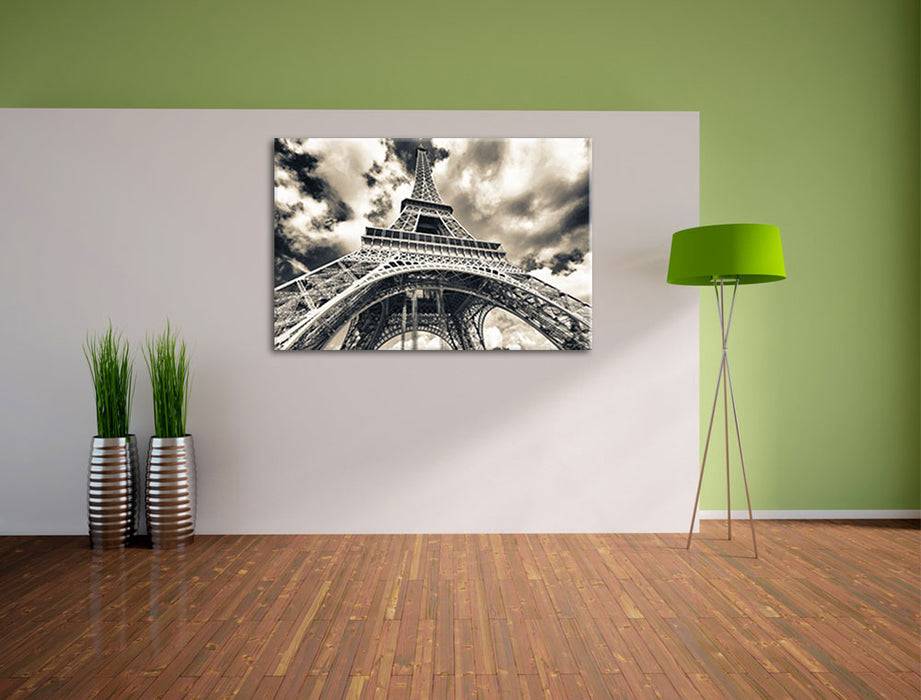Pixxprint Prächtiger Eifelturm in Paris, Leinwandbild Black Friday