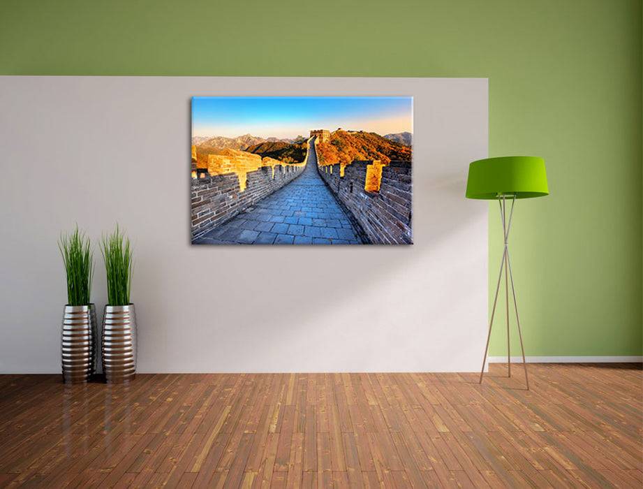 Pixxprint Mauer bei Sonnenaufgang, Leinwandbild Weihnachtsangebot