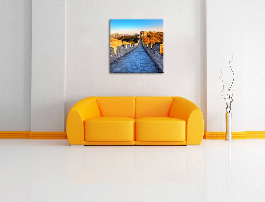 Pixxprint Mauer bei Sonnenaufgang, Leinwandbild Weihnachtsangebot
