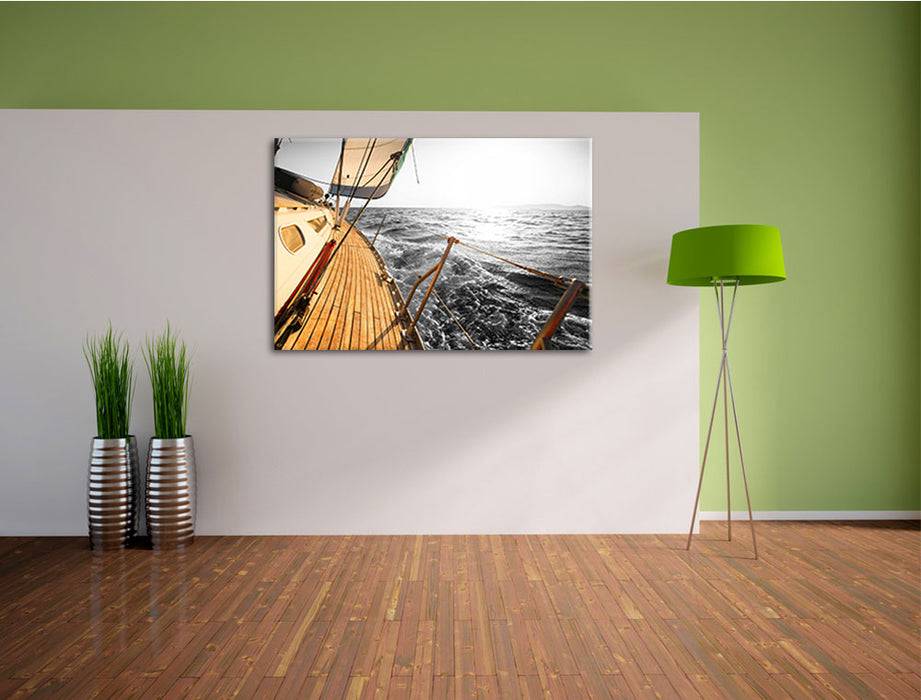 Pixxprint schief liegendes Segelboot, Leinwandbild Räumungsverkauf