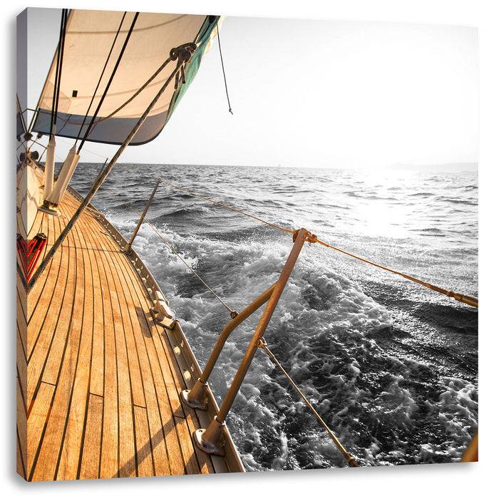 Pixxprint schief liegendes Segelboot, Leinwandbild Räumungsverkauf